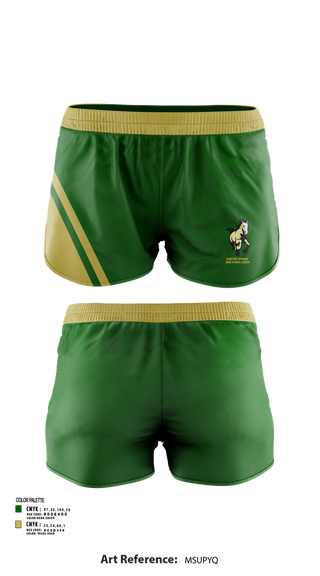 Womens Shorts, Manitou Springs High School Cheer, Cheer, Teamtime, Team time, sublimation, custom sports apparel, team uniforms, spirit wear, spiritwear, sports uniforms, custom shirts, team store, custom team store, fundraiser sports, apparel fundraiser