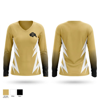 Womens Long Sleeve Vneck Shirt, Buffalo Bison, Swimming, Teamtime, Team time, sublimation, custom sports apparel, team uniforms, spirit wear, spiritwear, sports uniforms, custom shirts, team store, custom team store, fundraiser sports, apparel fundraiser