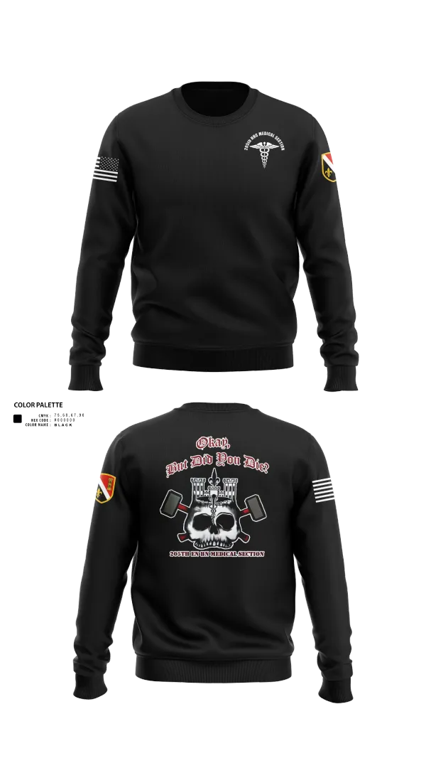 Crew Neck Sweatshirt, 205th HHC MEDICAL SECTION, , Teamtime, Team time, sublimation, custom sports apparel, team uniforms, spirit wear, spiritwear, sports uniforms, custom shirts, team store, custom team store, fundraiser sports, apparel fundraiser