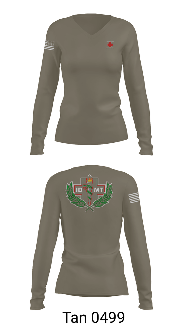 Womens Long Sleeve Vneck Shirt, IDMTs, Air Force, Teamtime, Team time, sublimation, custom sports apparel, team uniforms, spirit wear, spiritwear, sports uniforms, custom shirts, team store, custom team store, fundraiser sports, apparel fundraiser
