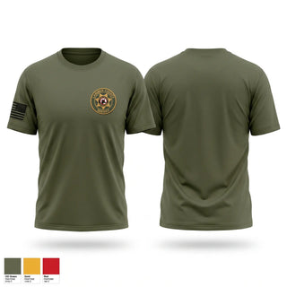 Old School Cotton Feel Shirt, Larimer County Sheriff K9, Police, Teamtime, Team time, sublimation, custom sports apparel, team uniforms, spirit wear, spiritwear, sports uniforms, custom shirts, team store, custom team store, fundraiser sports, apparel fundraiser