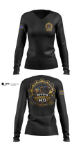 NYPD NARCOTICS K9 Women's Long Sleeve V-neck Shirt - 11