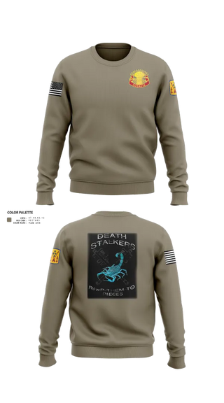 Crew Neck Sweatshirt, 5-4 ADA A BTRY 3rd PLT, , Teamtime, Team time, sublimation, custom sports apparel, team uniforms, spirit wear, spiritwear, sports uniforms, custom shirts, team store, custom team store, fundraiser sports, apparel fundraiser