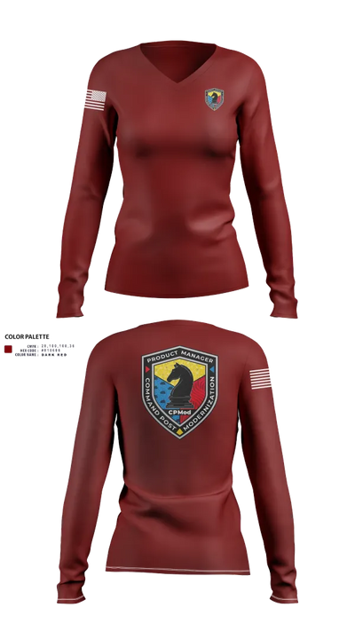 Command Post Modernization 61548186 Women's Long Sleeve V-neck Shirt - 22