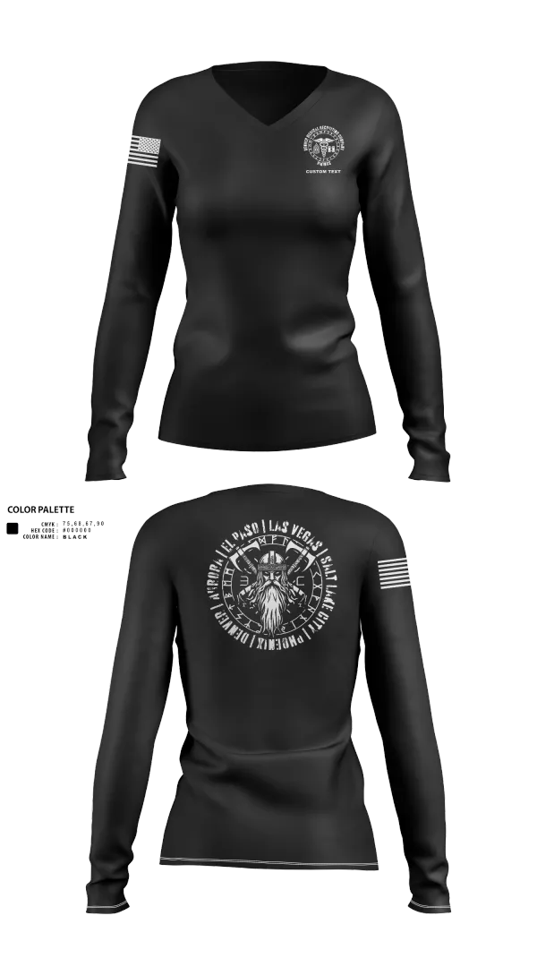 Womens Long Sleeve Vneck Shirt, Denver MRCO, , Teamtime, Team time, sublimation, custom sports apparel, team uniforms, spirit wear, spiritwear, sports uniforms, custom shirts, team store, custom team store, fundraiser sports, apparel fundraiser