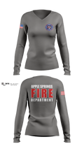 Apple Springs Women's Long Sleeve V-neck Shirt - 5