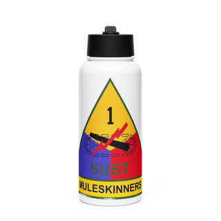 261st War Pigeons Stainless Steel Water Bottle with a Straw Lid
