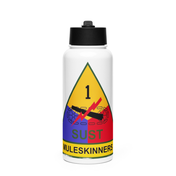 261st War Pigeons Stainless Steel Water Bottle with a Straw Lid