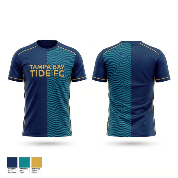 Football Jersey, Tampa Bay Tide FC, Men's Soccer, Teamtime, Team time, sublimation, custom sports apparel, team uniforms, spirit wear, spiritwear, sports uniforms, custom shirts, team store, custom team store, fundraiser sports, apparel fundraiser