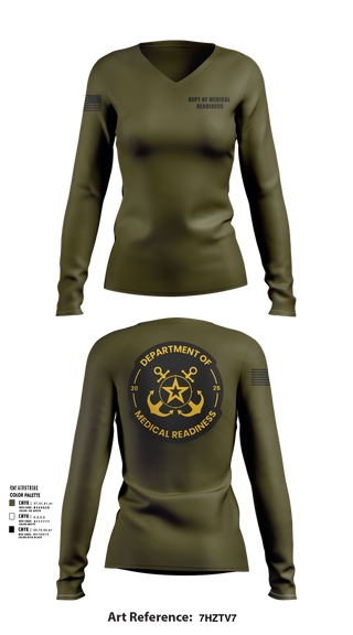 Womens Long Sleeve Vneck Shirt, DEPT OF MEDICAL READINESS, , Teamtime, Team time, sublimation, custom sports apparel, team uniforms, spirit wear, spiritwear, sports uniforms, custom shirts, team store, custom team store, fundraiser sports, apparel fundraiser