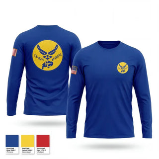 Long Sleeve Performance Shirt, Samuel Clemens Tx-82 AFJROTC, Air Force, Teamtime, Team time, sublimation, custom sports apparel, team uniforms, spirit wear, spiritwear, sports uniforms, custom shirts, team store, custom team store, fundraiser sports, apparel fundraiser