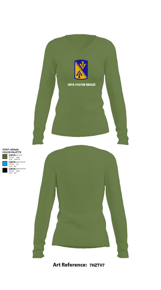 Womens Long Sleeve Vneck Shirt, 128th Aviation Brigade, Army, Teamtime, Team time, sublimation, custom sports apparel, team uniforms, spirit wear, spiritwear, sports uniforms, custom shirts, team store, custom team store, fundraiser sports, apparel fundraiser