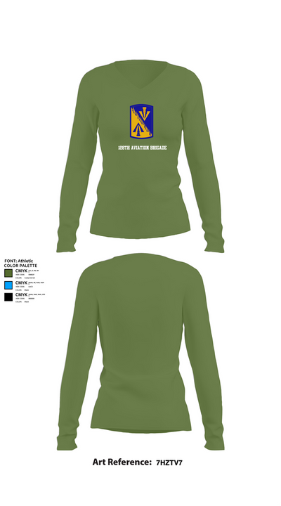 128th Aviation Brigade 66683018 Women's Long Sleeve V-neck Shirt - 42