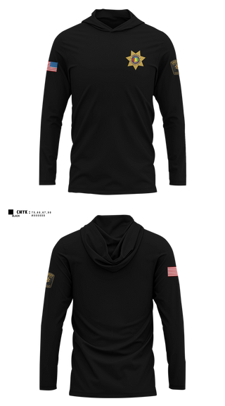 Long Sleeve hooded sunshirt, Calhoun County Sheriff's Office, Police, Teamtime, Team time, sublimation, custom sports apparel, team uniforms, spirit wear, spiritwear, sports uniforms, custom shirts, team store, custom team store, fundraiser sports, apparel fundraiser