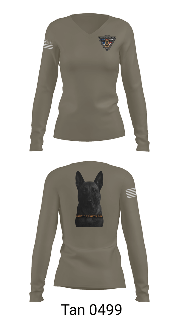 Womens Long Sleeve Vneck Shirt, Crenshaw Police Department, Police, Teamtime, Team time, sublimation, custom sports apparel, team uniforms, spirit wear, spiritwear, sports uniforms, custom shirts, team store, custom team store, fundraiser sports, apparel fundraiser