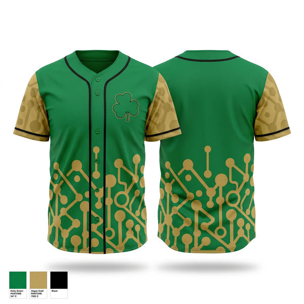Full Button Baseball Jersey, Southline Shamrocks, Baseball, Teamtime, Team time, sublimation, custom sports apparel, team uniforms, spirit wear, spiritwear, sports uniforms, custom shirts, team store, custom team store, fundraiser sports, apparel fundraiser