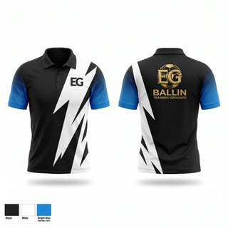 Short Sleeve Performance Polo, Ballin Training Grounds, Men's Soccer, Teamtime, Team time, sublimation, custom sports apparel, team uniforms, spirit wear, spiritwear, sports uniforms, custom shirts, team store, custom team store, fundraiser sports, apparel fundraiser