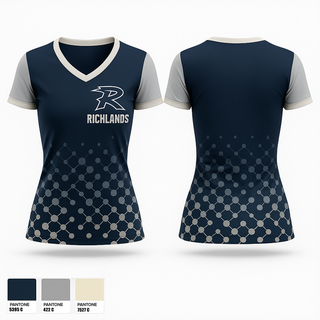Womens Short Sleeve Vneck Shirt, Richlands, , Teamtime, Team time, sublimation, custom sports apparel, team uniforms, spirit wear, spiritwear, sports uniforms, custom shirts, team store, custom team store, fundraiser sports, apparel fundraiser