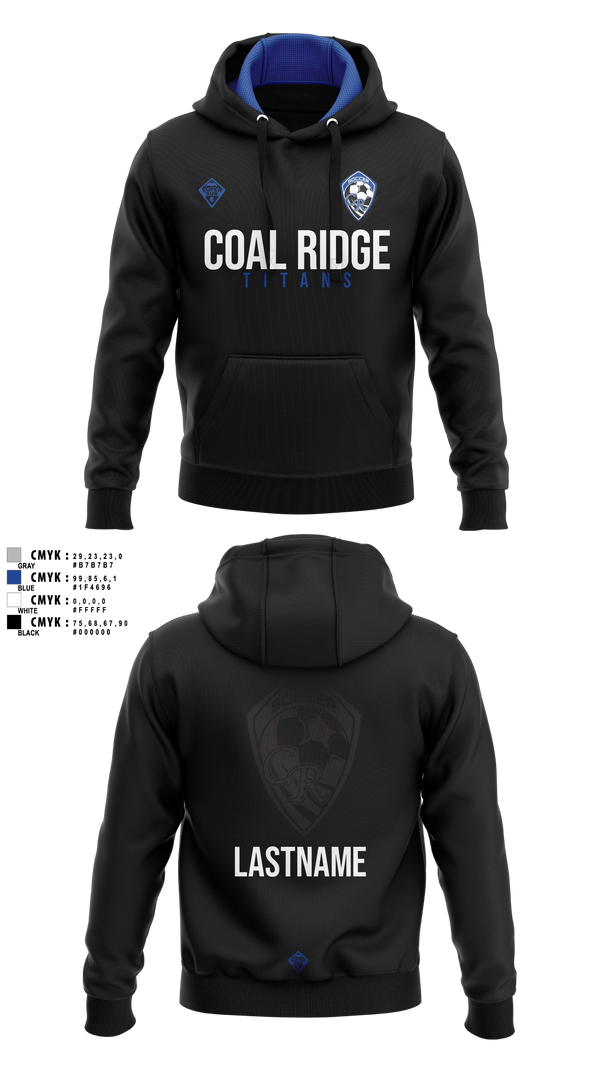 Hoodie, Coal Ridge HS Boys Soccer, Men's Soccer, Teamtime, Team time, sublimation, custom sports apparel, team uniforms, spirit wear, spiritwear, sports uniforms, custom shirts, team store, custom team store, fundraiser sports, apparel fundraiser