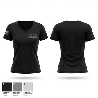 Womens Short Sleeve Vneck Shirt, Carroll County Emergency Communications, Police, Teamtime, Team time, sublimation, custom sports apparel, team uniforms, spirit wear, spiritwear, sports uniforms, custom shirts, team store, custom team store, fundraiser sports, apparel fundraiser