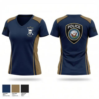 Womens Short Sleeve Vneck Shirt, NSA MECHANICSBURG, Police, Teamtime, Team time, sublimation, custom sports apparel, team uniforms, spirit wear, spiritwear, sports uniforms, custom shirts, team store, custom team store, fundraiser sports, apparel fundraiser