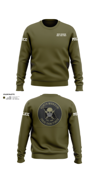 Crew Neck Sweatshirt, North Missouri Drug Task Force, Police, Teamtime, Team time, sublimation, custom sports apparel, team uniforms, spirit wear, spiritwear, sports uniforms, custom shirts, team store, custom team store, fundraiser sports, apparel fundraiser