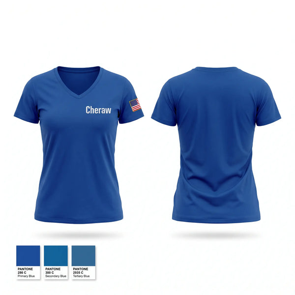 Womens Short Sleeve Vneck Shirt, Cheraw, Police, Teamtime, Team time, sublimation, custom sports apparel, team uniforms, spirit wear, spiritwear, sports uniforms, custom shirts, team store, custom team store, fundraiser sports, apparel fundraiser