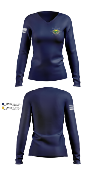 Womens Long Sleeve Vneck Shirt, NTAG HEARTLAND 2026, Navy, Teamtime, Team time, sublimation, custom sports apparel, team uniforms, spirit wear, spiritwear, sports uniforms, custom shirts, team store, custom team store, fundraiser sports, apparel fundraiser