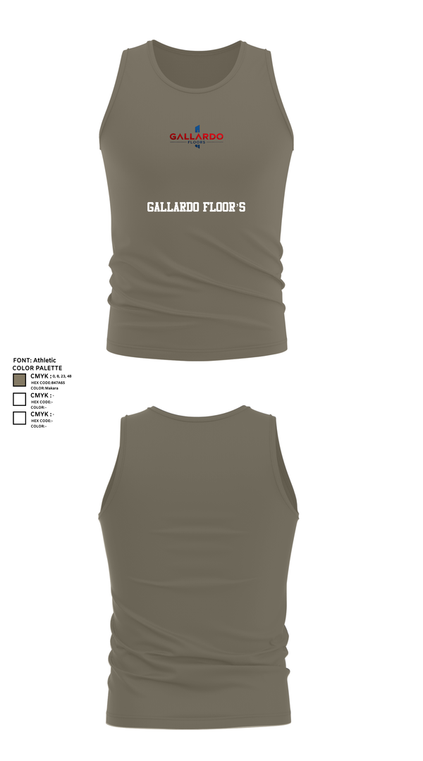 Tank Top, Gallardo Floor’s, Army, Teamtime, Team time, sublimation, custom sports apparel, team uniforms, spirit wear, spiritwear, sports uniforms, custom shirts, team store, custom team store, fundraiser sports, apparel fundraiser