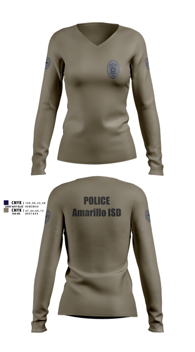 Amarillo ISD Police 87538473 Women's Long Sleeve V-neck Shirt - 11