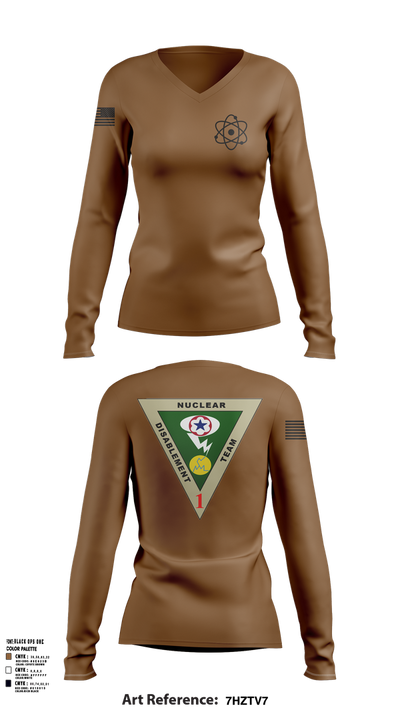 NDT-1 33736665 Women's Long Sleeve V-neck Shirt - 102