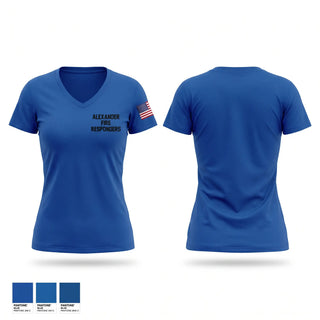 Womens Short Sleeve Vneck Shirt, ALEXANDER FIRE RESPONDERS, EMS/EMT, Teamtime, Team time, sublimation, custom sports apparel, team uniforms, spirit wear, spiritwear, sports uniforms, custom shirts, team store, custom team store, fundraiser sports, apparel fundraiser