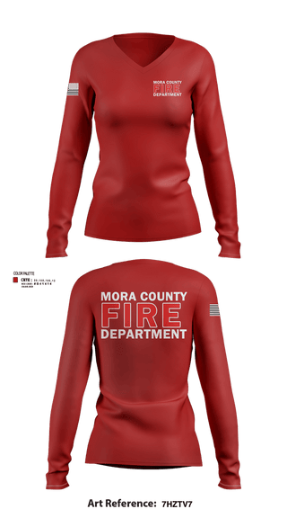 Womens Long Sleeve Vneck Shirt, Mora county fire, Fire Department, Teamtime, Team time, sublimation, custom sports apparel, team uniforms, spirit wear, spiritwear, sports uniforms, custom shirts, team store, custom team store, fundraiser sports, apparel fundraiser