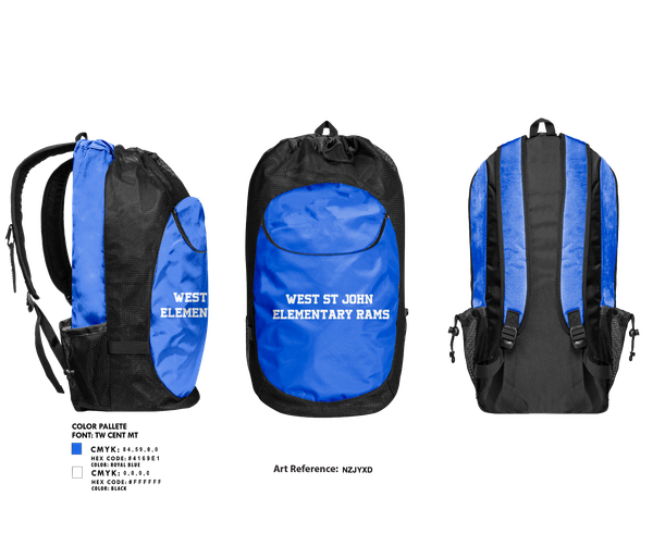 Gear Bag, West St John Elementary Rams, Softball, Teamtime, Team time, sublimation, custom sports apparel, team uniforms, spirit wear, spiritwear, sports uniforms, custom shirts, team store, custom team store, fundraiser sports, apparel fundraiser
