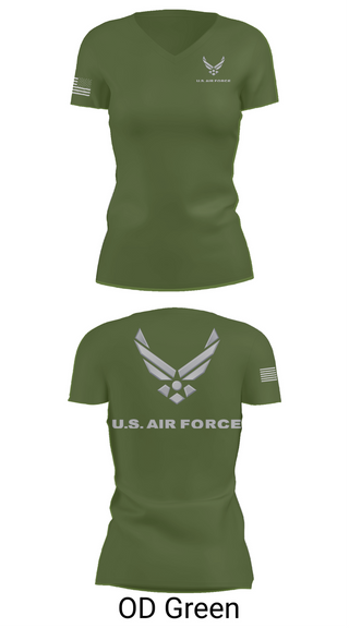 Womens Short Sleeve Vneck Shirt, USAF Volunteer, Air Force, Teamtime, Team time, sublimation, custom sports apparel, team uniforms, spirit wear, spiritwear, sports uniforms, custom shirts, team store, custom team store, fundraiser sports, apparel fundraiser