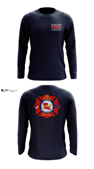 Long Sleeve Performance Shirt, Marathon Fire Rescue, Fire Department, Teamtime, Team time, sublimation, custom sports apparel, team uniforms, spirit wear, spiritwear, sports uniforms, custom shirts, team store, custom team store, fundraiser sports, apparel fundraiser