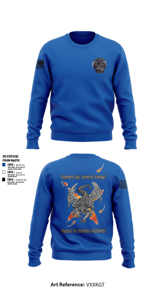 Crew Neck Sweatshirt, 608 ACOMS, Air Force, Teamtime, Team time, sublimation, custom sports apparel, team uniforms, spirit wear, spiritwear, sports uniforms, custom shirts, team store, custom team store, fundraiser sports, apparel fundraiser