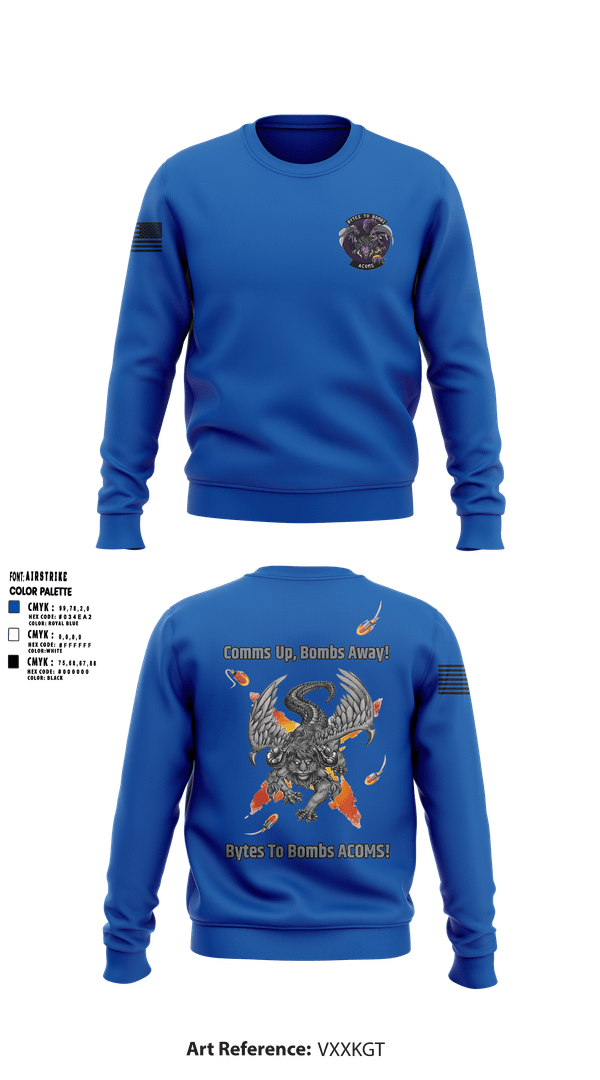Crew Neck Sweatshirt, 608 ACOMS, Air Force, Teamtime, Team time, sublimation, custom sports apparel, team uniforms, spirit wear, spiritwear, sports uniforms, custom shirts, team store, custom team store, fundraiser sports, apparel fundraiser
