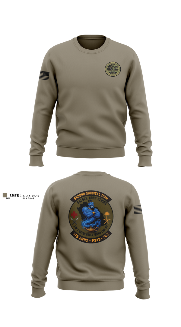 Crew Neck Sweatshirt, 111th Ground Surgical Team, Air Force, Teamtime, Team time, sublimation, custom sports apparel, team uniforms, spirit wear, spiritwear, sports uniforms, custom shirts, team store, custom team store, fundraiser sports, apparel fundraiser