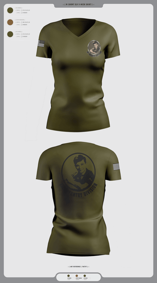 Womens Short Sleeve Vneck Shirt, 1st Infantry Division, , Teamtime, Team time, sublimation, custom sports apparel, team uniforms, spirit wear, spiritwear, sports uniforms, custom shirts, team store, custom team store, fundraiser sports, apparel fundraiser
