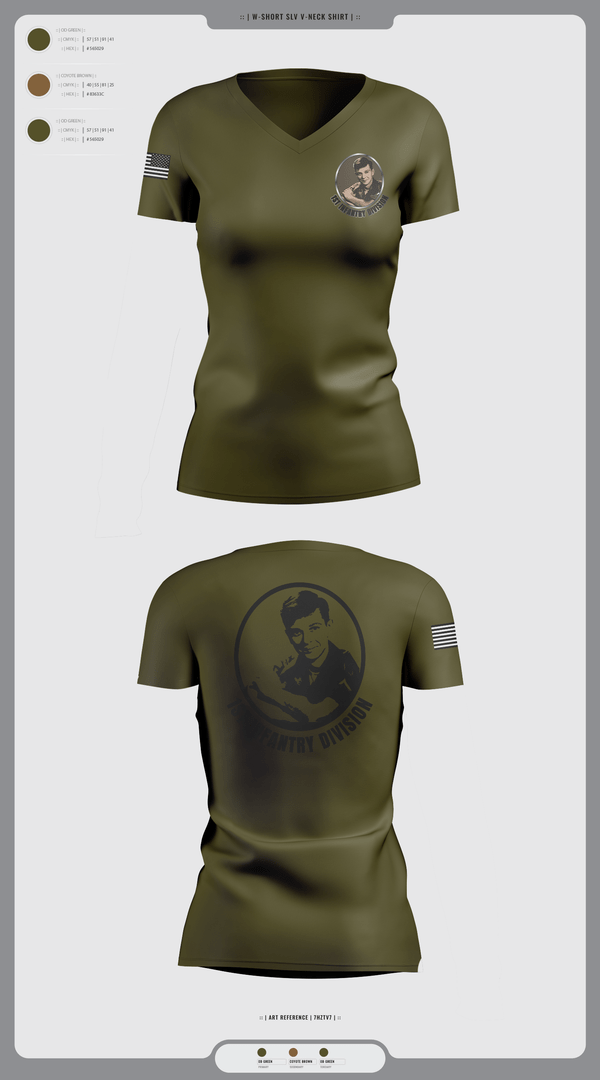 Womens Short Sleeve Vneck Shirt, 1st Infantry Division, , Teamtime, Team time, sublimation, custom sports apparel, team uniforms, spirit wear, spiritwear, sports uniforms, custom shirts, team store, custom team store, fundraiser sports, apparel fundraiser