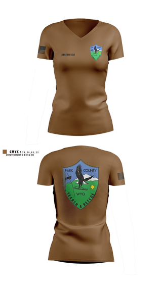 Womens Short Sleeve Vneck Shirt, Park County Search and rescue, EMS/EMT, Teamtime, Team time, sublimation, custom sports apparel, team uniforms, spirit wear, spiritwear, sports uniforms, custom shirts, team store, custom team store, fundraiser sports, apparel fundraiser