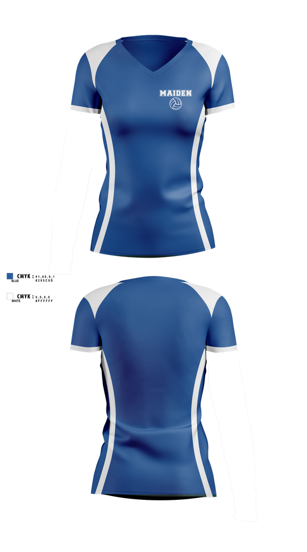 Womens Short Sleeve Vneck Shirt, Maiden High School Volleyball, Women's Volleyball, Teamtime, Team time, sublimation, custom sports apparel, team uniforms, spirit wear, spiritwear, sports uniforms, custom shirts, team store, custom team store, fundraiser sports, apparel fundraiser