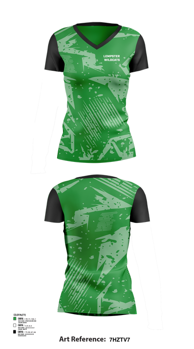 Lempster Wildcats 7475853 Women's Short Sleeve V-neck Shirt - 41