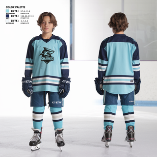 Hockey Jersey, Thunder Sharks, Ice Hockey, Teamtime, Team time, sublimation, custom sports apparel, team uniforms, spirit wear, spiritwear, sports uniforms, custom shirts, team store, custom team store, fundraiser sports, apparel fundraiser
