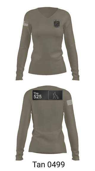 Womens Long Sleeve Vneck Shirt, 525th MWD DET, Army, Teamtime, Team time, sublimation, custom sports apparel, team uniforms, spirit wear, spiritwear, sports uniforms, custom shirts, team store, custom team store, fundraiser sports, apparel fundraiser
