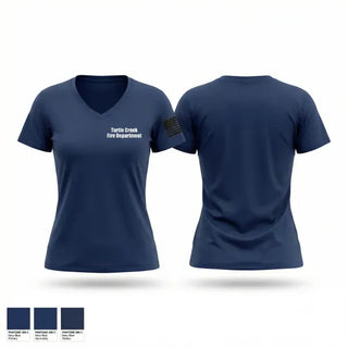 Womens Short Sleeve Vneck Shirt, Turtle Creek Fire Department, Fire Department, Teamtime, Team time, sublimation, custom sports apparel, team uniforms, spirit wear, spiritwear, sports uniforms, custom shirts, team store, custom team store, fundraiser sports, apparel fundraiser