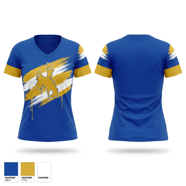 Womens Short Sleeve Vneck Shirt, Vaqueros, Spirit Store, Teamtime, Team time, sublimation, custom sports apparel, team uniforms, spirit wear, spiritwear, sports uniforms, custom shirts, team store, custom team store, fundraiser sports, apparel fundraiser