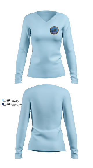 Womens Long Sleeve Vneck Shirt, PMA-230, , Teamtime, Team time, sublimation, custom sports apparel, team uniforms, spirit wear, spiritwear, sports uniforms, custom shirts, team store, custom team store, fundraiser sports, apparel fundraiser