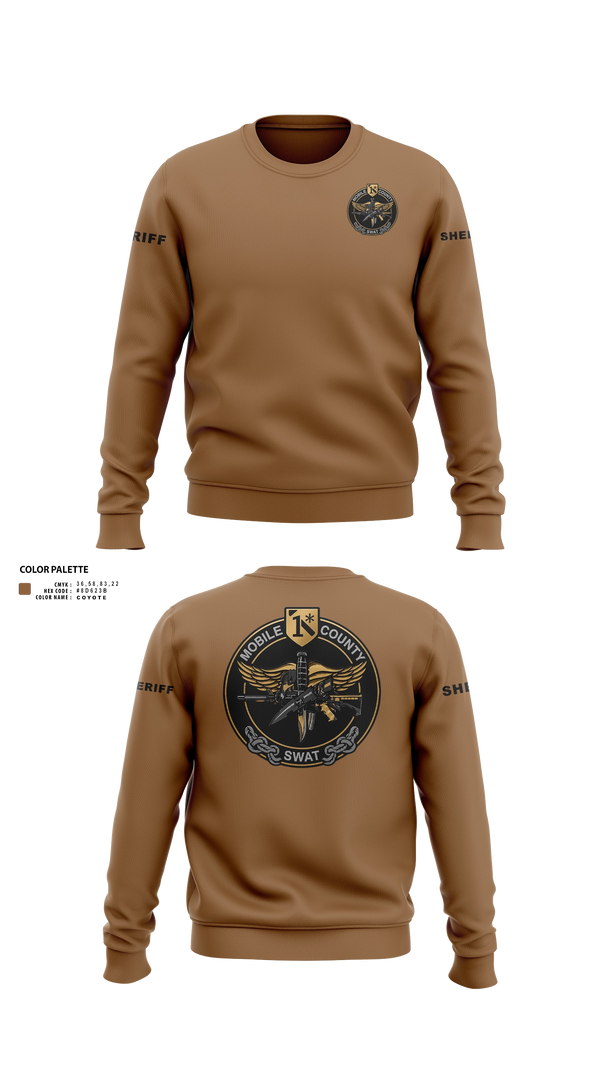 Crew Neck Sweatshirt, MOBILE COUNTY SWAT, Police, Teamtime, Team time, sublimation, custom sports apparel, team uniforms, spirit wear, spiritwear, sports uniforms, custom shirts, team store, custom team store, fundraiser sports, apparel fundraiser